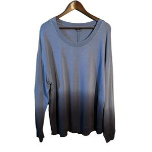 NEW Blue Gray Ombré Knit Sweater Size XXL Long Sleeve Round Neck Knit Jersey